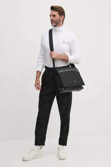 Хлопковый лонгслив Lacoste цвет белый однотонный UH2828