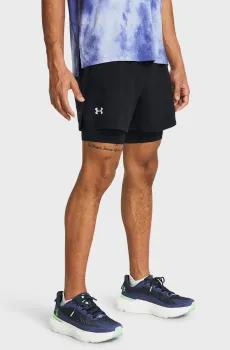 Мужские черные шорты UA LAUNCH 5 2-IN-1 SHORT Черный M Under Armour 1382640-001