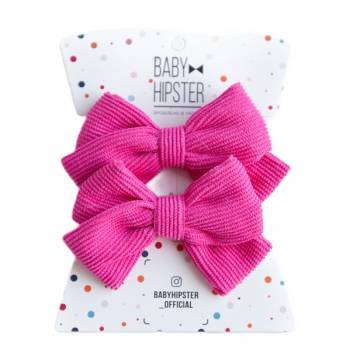 Бантики Baby Hipster Мікровельвет фуксія 2 штуки (2110000049195)