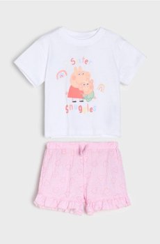 Комплект із футболки з шортами Peppa Pig - білий