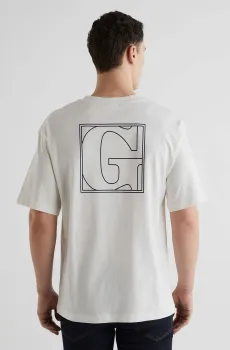 Мужская белая футболка BACK LOGO GRAPHIC SS Белый XL Gant 2013079