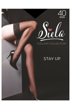 Чулки женские Siela Stay Up 40 Den Nero, размер 3/4