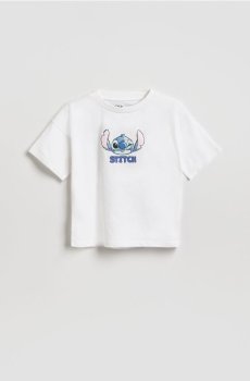 Reserved - Бавовняна футболка Lilo і Stitch - кремовий - 971IX-01X