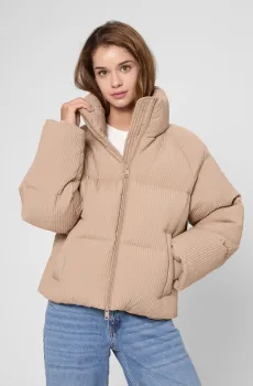 Женский бежевый пуховик Бежевый S PRPY PWOUTSKF0048