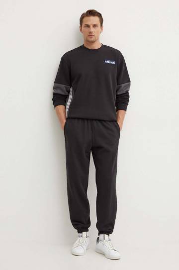 Кофта adidas Originals Adibreak Crew мужская цвет чёрный с аппликацией IY4853 Кофта adidas Originals Adibreak Crew мужская цвет чёрный с аппликацией IY4853