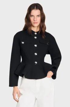 Женский черный  жакет Черный 34 Sandro SFPVE01274_Black