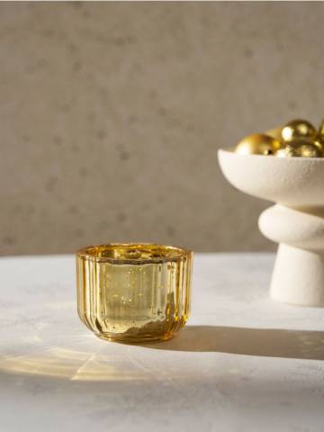 Скляний свічник - золотий