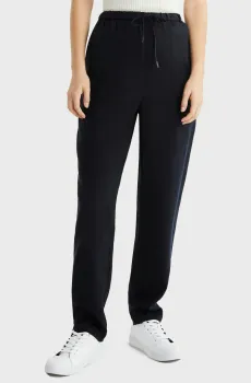 Женские темно-синие льняные брюки CASUAL LINEN TAPER PULL ON PANT Синий S Tommy Hilfiger WW0WW41347