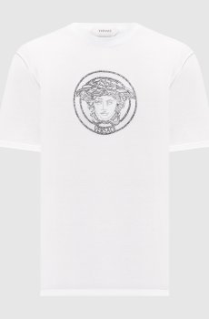 Белая футболка с логотипом Medusa