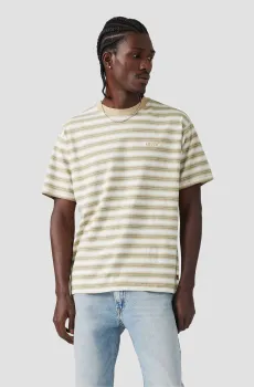 Мужская бежевая футболка в полоску Бежевый L Levi’s® A0637;0154