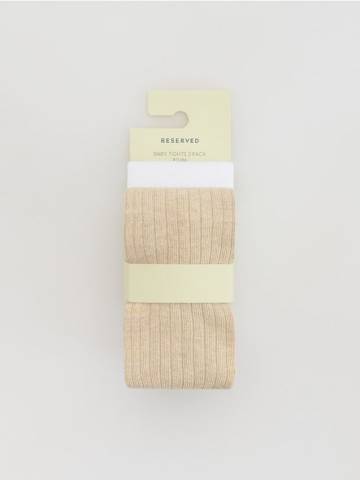Reserved - Колготки з високим вмістом бавовни, 2 штук - кремовий - 857GX-01X