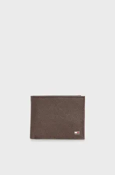 Мужской темно-коричневый кожаный кошелек TH FLAG MINI CC Коричневый ONESIZE Tommy Hilfiger AM0AM13518