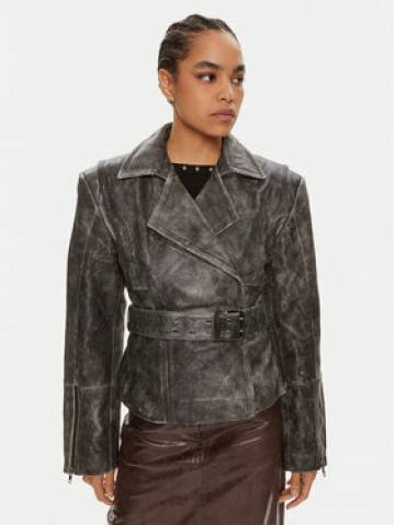 Gestuz Шкіряна куртка Gwen 10909058 Сірий Regular Fit Gestuz Шкіряна куртка Gwen 10909058 Сірий Regular Fit
