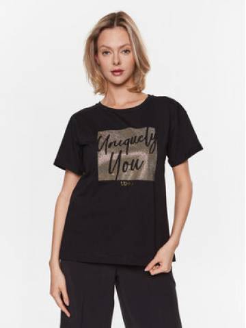 Liu Jo Футболка WA3277 JS923 Чорний Relaxed Fit Liu Jo Футболка WA3277 JS923 Чорний Relaxed Fit