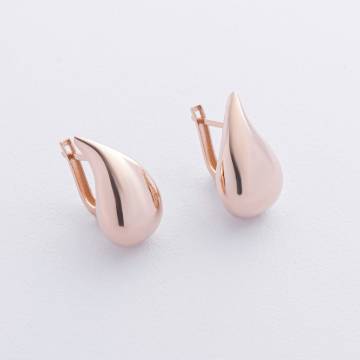 Серьги "Megan" в красном золоте (Small) с09118 Серьги "Megan" в красном золоте (Small) с09118