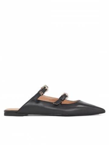 Tommy Hilfiger Шльопанці Th Pointy Leather Mule FW0FW07722 Чорний Tommy Hilfiger Шльопанці Th Pointy Leather Mule FW0FW07722 Чорний