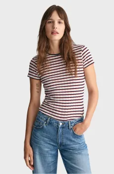 Женская футболка в полоску STRIPED RIBBED Разноцветный S Gant 4200837