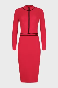 Женское красное платье LOGO KNIT DRESS Красный S Karl Lagerfeld A1W13027