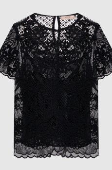Черный топ с вышивкой