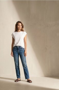 Джинси Comfort Straight З Ефектом Прання - синій