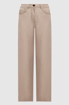 Коричневые брюки с люрексом