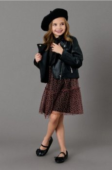 Байкерська куртка зі штучної шкіри - чорний