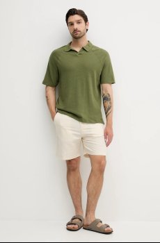 Льняное поло United Colors of Benetton