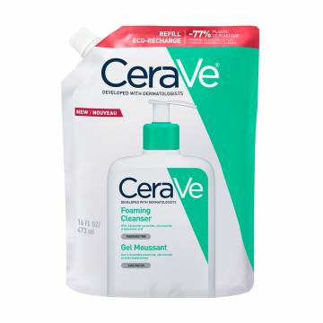 Интенсивно очищающий гель для лица и тела CeraVe Foaming Facial Cleanser Refill для нормальной и жирной кожи, 473 мл (дой-пак) Интенсивно очищающий гель для лица и тела CeraVe Foaming Facial Cleanser Refill для нормальной и жирной кожи, 473 мл (дой-пак)