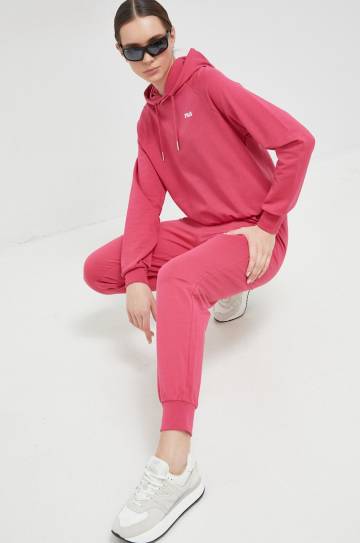 Спортивные штаны Fila цвет розовый однотонные Спортивные штаны Fila цвет розовый однотонные