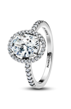 Каблучка "Овал і сяючий ореол"