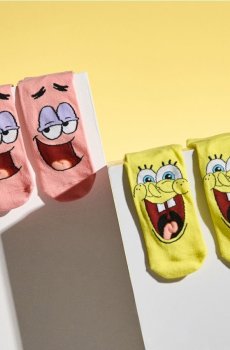 Шкарпетки до коліна SpongeBob 2 pack - різнобарвний