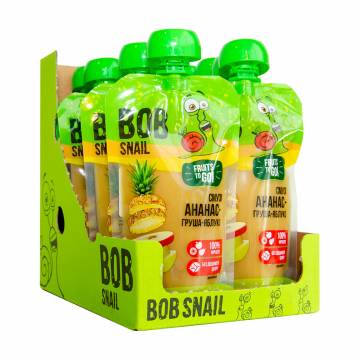Смузи Bob Snail Ананас-груша-яблоко, 10*120 г Смузи Bob Snail Ананас-груша-яблоко, 10*120 г