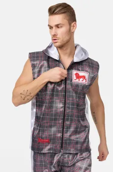 Мужское серое худи в клетку Серый XL Lonsdale 160032