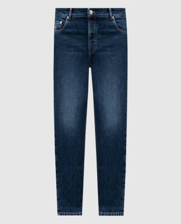 Синие джинсы с логотип патч Синие джинсы с логотип патч