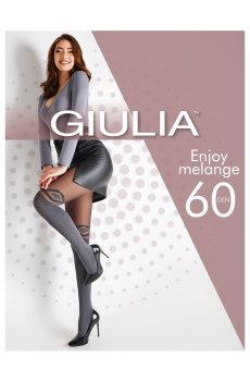 Колготки женские Giulia Enjoy Melange 60 DEN Dark Grey Melange с имитацией чулок, размер 4