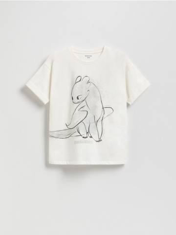 Reserved - GIRLS` T-SHIRT - кремовий - 559EX-01X Reserved - GIRLS` T-SHIRT - кремовий - 559EX-01X