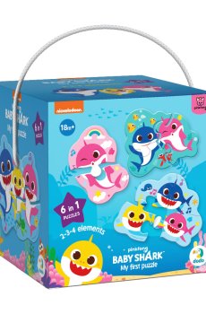 Пазлы DoDo Baby Shark 2-3-4 элемента, от 1.5 лет, 12*12*12 см (200587)