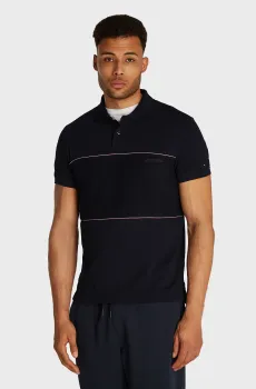 Мужское темно-синее поло GLOBAL STRIPE BLOCKING REG POLO Синий XXL Tommy Hilfiger MW0MW38125