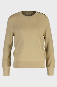 Женский бежевый джемпер TEXTURED C-NECK Бежевый L Gant 4805435
