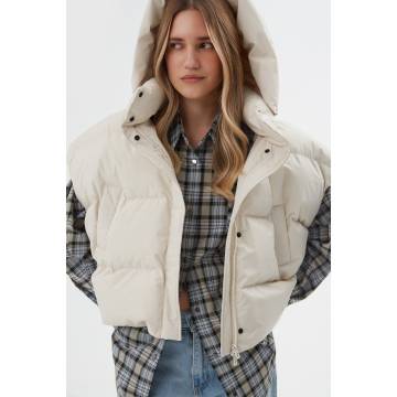 Жилетка оверсайз демісезонна молочна Estro ER00114584