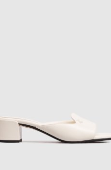 Кожаные мюли цвета айвори DINA