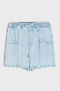 Джинсові шорти із зав’язкою - синій
