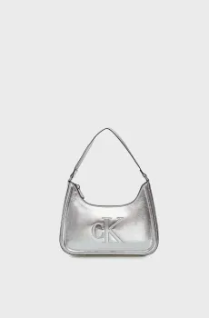 Женская серебристая сумка METALLIC Серебряный ONESIZE Calvin Klein LV04F3332G