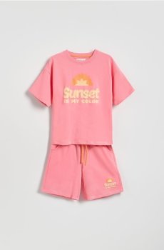 Reserved - Бавовняний комплект із принтом - яскраво-рожевий - 245HN-42X