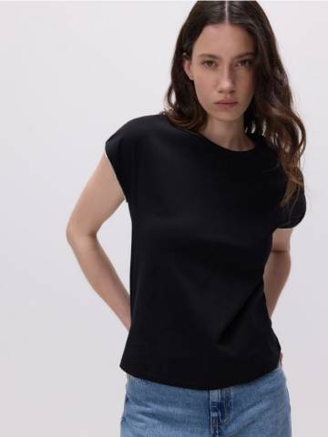 Reserved - LADIES` T-SHIRT - чорний - 2184I-99X Reserved - LADIES` T-SHIRT - чорний - 2184I-99X
