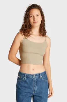 Женский бежевый топ ELASTIC STRAPPY Бежевый S Calvin Klein Jeans J20J225312