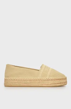 Женские бежевые эспадрильи Бежевый 37 Tommy Hilfiger FW0FW08543