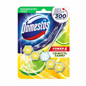 Блок для очистки туалета Domestos Power 5 Свежесть лайма, 55 г Блок для очистки туалета Domestos Power 5 Свежесть лайма, 55 г
