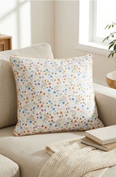 Наволочка з квітковим мотивом - різнобарвний