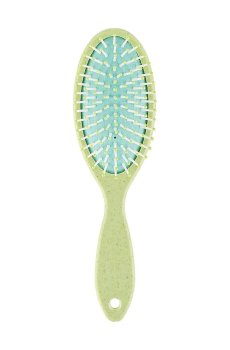 Массажная расческа для волос Dini овальная, салатовая, 1 шт